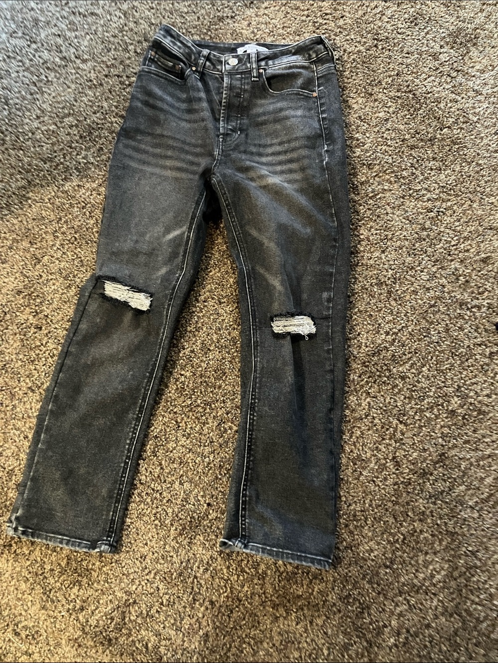 Black Distressed Women’s Jeans - Classic High-Rise Style